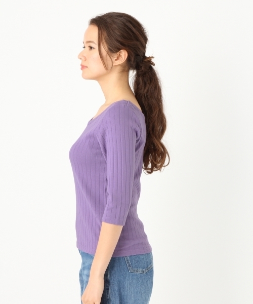 niko and...(ニコアンド)の「オリジナルハリヌキ7分袖2WAYプルオーバー(Tシャツ/カットソー・レディース・オフホワイト/ラベンダー/ブラック/ピンク/ライトグリーン・MEDIUM/LARGE)」の15枚目の写真