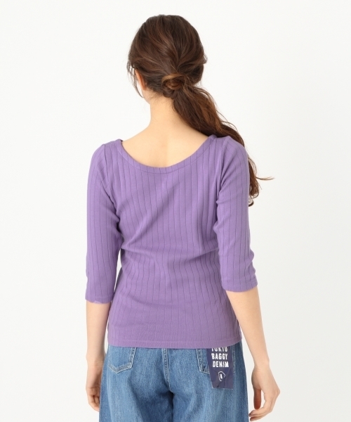 niko and...(ニコアンド)の「オリジナルハリヌキ7分袖2WAYプルオーバー(Tシャツ/カットソー・レディース・オフホワイト/ラベンダー/ブラック/ピンク/ライトグリーン・MEDIUM/LARGE)」の16枚目の写真