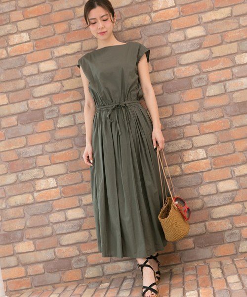 PREFERIR（プレフェリール）の「ロングフレンチスリーブワンピース【フジテレビ・グッディ番組着用】（ワンピース・レディース・ブラウン/カーキ/ブルー/ネイビー・MEDIUM）」の3枚目の写真