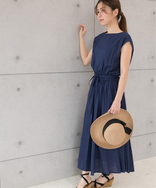 PREFERIR（プレフェリール）の「ロングフレンチスリーブワンピース【フジテレビ・グッディ番組着用】（ワンピース・レディース・ブラウン/カーキ/ブルー/ネイビー・MEDIUM）」の6枚目の写真