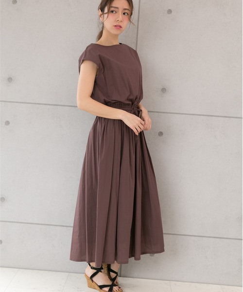 PREFERIR（プレフェリール）の「ロングフレンチスリーブワンピース【フジテレビ・グッディ番組着用】（ワンピース・レディース・ブラウン/カーキ/ブルー/ネイビー・MEDIUM）」の16枚目の写真