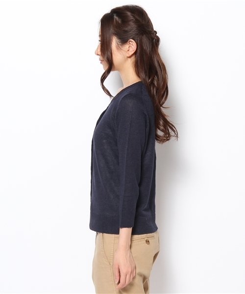 green label relaxing（グリーンレーベルリラクシング）の「◆GC LI LBTY カーディガン②（カーディガン/ボレロ・レディース・ベージュ/ピンク/ケリー/ロイヤルブルー/ネイビー・36/38/40/42/44）」の7枚目の写真