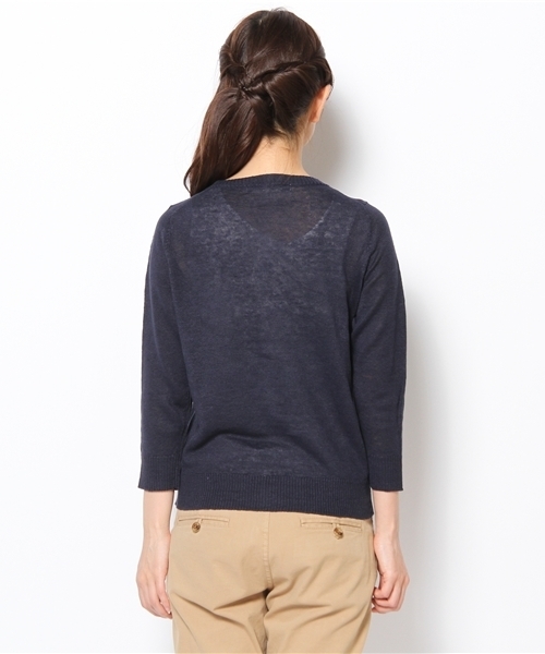 green label relaxing（グリーンレーベルリラクシング）の「◆GC LI LBTY カーディガン②（カーディガン/ボレロ・レディース・ベージュ/ピンク/ケリー/ロイヤルブルー/ネイビー・36/38/40/42/44）」の8枚目の写真