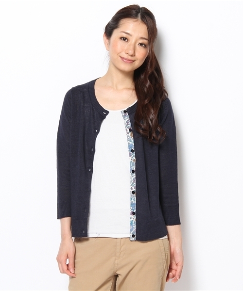 green label relaxing（グリーンレーベルリラクシング）の「◆GC LI LBTY カーディガン②（カーディガン/ボレロ・レディース・ベージュ/ピンク/ケリー/ロイヤルブルー/ネイビー・36/38/40/42/44）」の9枚目の写真