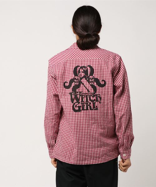 HYSTERIC GLAMOUR(ヒステリックグラマー)の「HYSTERIC WITCH GIRL長袖ワークシャツ(シャツ/ブラウス・メンズ・ピンク系その他/ブルー系その他/ブラック・SMALL/MEDIUM/LARGE)」の4枚目の写真