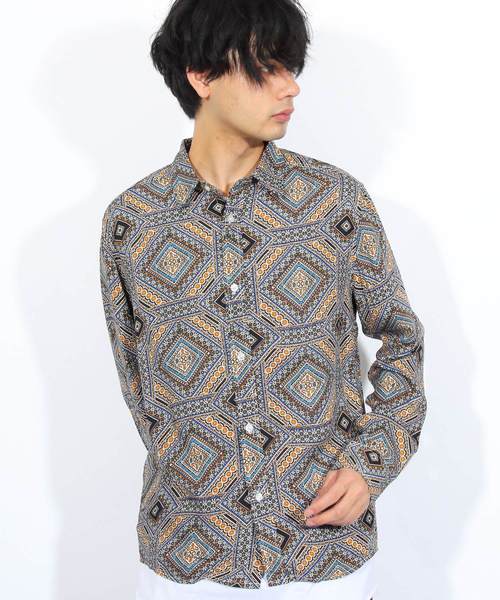 8(eight)(エイト)の「ペイズリー 総柄シャツ レーヨン(シャツ/ブラウス・メンズ・ホワイト/ネイビー/その他1/その他2・MEDIUM/LARGE)」の3枚目の写真