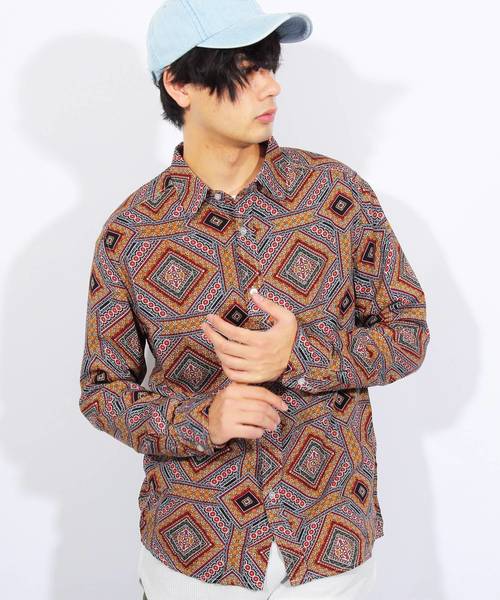 8(eight)(エイト)の「ペイズリー 総柄シャツ レーヨン(シャツ/ブラウス・メンズ・ホワイト/ネイビー/その他1/その他2・MEDIUM/LARGE)」の4枚目の写真