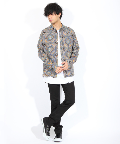 8(eight)(エイト)の「ペイズリー 総柄シャツ レーヨン(シャツ/ブラウス・メンズ・ホワイト/ネイビー/その他1/その他2・MEDIUM/LARGE)」の13枚目の写真