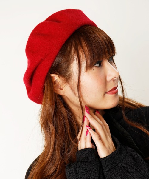 JABURO(ジャブロー)の「JABURO カラフル ウールベレー帽(ハンチング/ベレー帽・レディース・チャコールグレー/ブラック/ベージュ/ネイビー/ブラウン/グレー/ワインレッド/バーガンディー・FREE)」の7枚目の写真