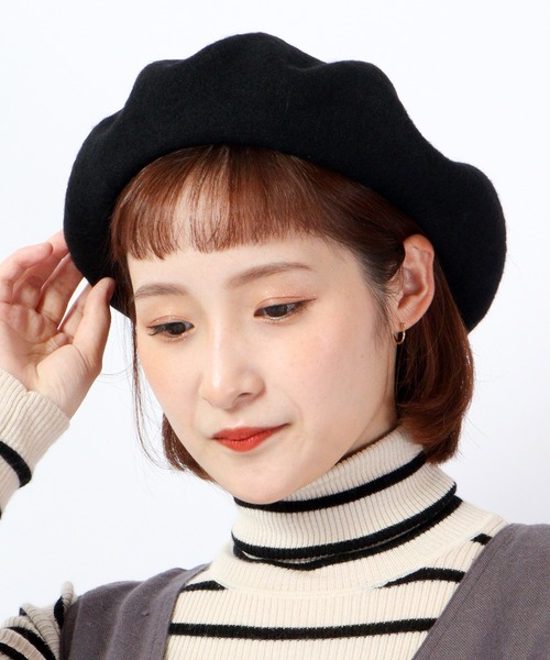 JABURO(ジャブロー)の「JABURO カラフル ウールベレー帽(ハンチング/ベレー帽・レディース・チャコールグレー/ブラック/ベージュ/ネイビー/ブラウン/グレー/ワインレッド/バーガンディー・FREE)」の20枚目の写真