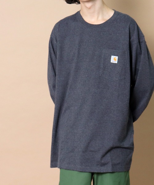Carhartt(カーハート)の「【 Carhartt / カーハート 】 # K126 Workwear Pocket Long-Sleeve T-Shirts ワーカーポケットロングスリーブTシャツ(Tシャツ/カットソー・メンズ・ブラック/グレー/ライトグリーン/ネイビー/チャコールグレー・MEDIUM/LARGE/X-LARGE/SMALL)」の8枚目の写真