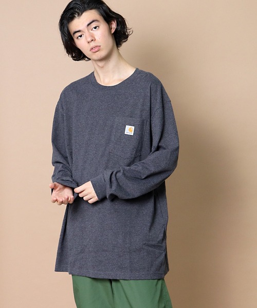 Carhartt(カーハート)の「【 Carhartt / カーハート 】 # K126 Workwear Pocket Long-Sleeve T-Shirts ワーカーポケットロングスリーブTシャツ(Tシャツ/カットソー・メンズ・ブラック/グレー/ライトグリーン/ネイビー/チャコールグレー・MEDIUM/LARGE/X-LARGE/SMALL)」の9枚目の写真