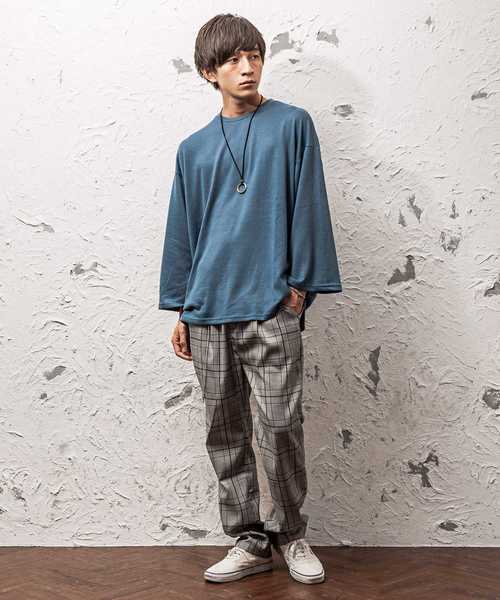 MinoriTY（マイノリティ）の「8分袖オーバーサイズニットソー（Tシャツ/カットソー・メンズ・ブラック/グレー/ピンク/ブルー/モカ・M/L）」の10枚目の写真