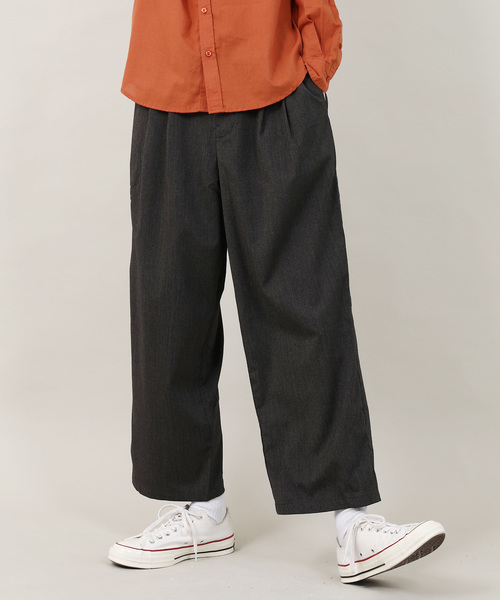 Rocky Monroe(ロッキーモンロー)の「T/R先染めストレッチワイドパンツ(その他パンツ・メンズ・グレー/チャコールグレー/ネイビー・M/L/LL)」の2枚目の写真