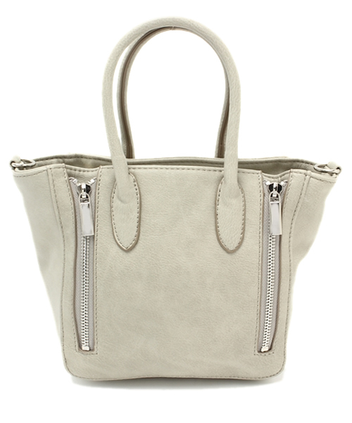 PLST（プラステ）の「2WAYジッパー付フェイクレザーミニトートバッグ（トートバッグ・レディース・サンドグレー/グリーン/ネイビー/コーラル・FREE）」の2枚目の写真