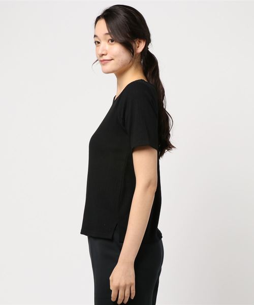 DISCOAT(ディスコート)の「太リブアシメネックプルオーバー5S(Tシャツ/カットソー・レディース・ブラック/ライトグレー/オフホワイト/パープル・FREE)」の6枚目の写真