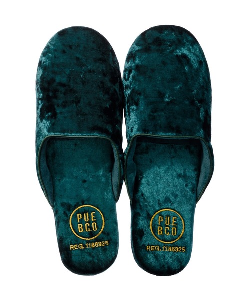 PUEBCO（プエブコ）の「VELVET SLIPPER（ルームシューズ/スリッパ・メンズ・ネイビー/グリーン/シルバー系その他・SMALL/LARGE）」の4枚目の写真
