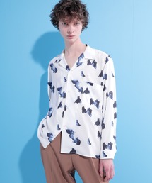 ダークフラワービッグシルエットオープンカラーシャツ L/S