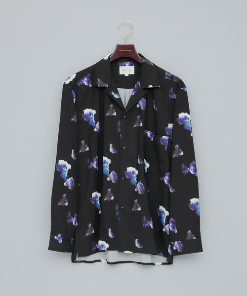 ダークフラワービッグシルエットオープンカラーシャツ L/S（シャツ