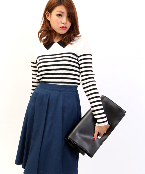 WEGO(ウィゴー)の「WEGO/エンボスバッグ(ボストンバッグ・レディース・ブラック/ピンク・FREE)」の2枚目の写真