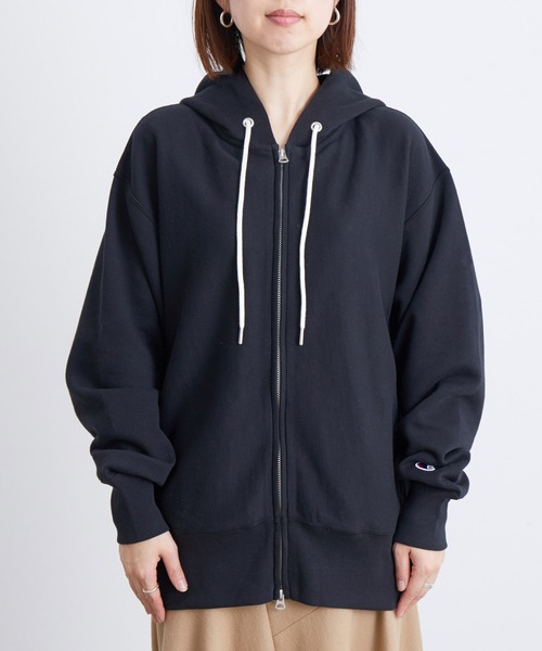 Champion（チャンピオン）の「REVERSE WEAVE ZIP HOODED SWEATSHIRT（パーカー・レディース・ブラック/グレー/キャメル/ブルー・1）」の10枚目の写真