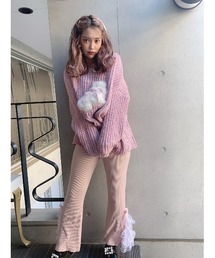 Swankiss�i�X�����L�X�j�́uDR lace×knit LP/T�i�p���c�j�v