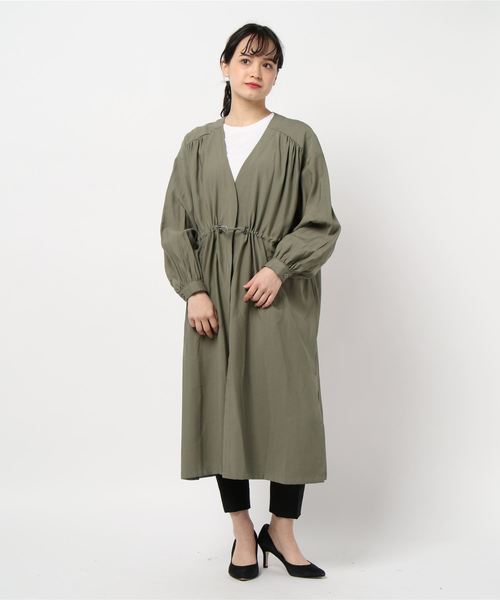 rps（アールピーエス）の「ウエストドロストガウンコート（その他アウター・レディース・ブルー/ベージュ/ライトカーキ・M）」の13枚目の写真