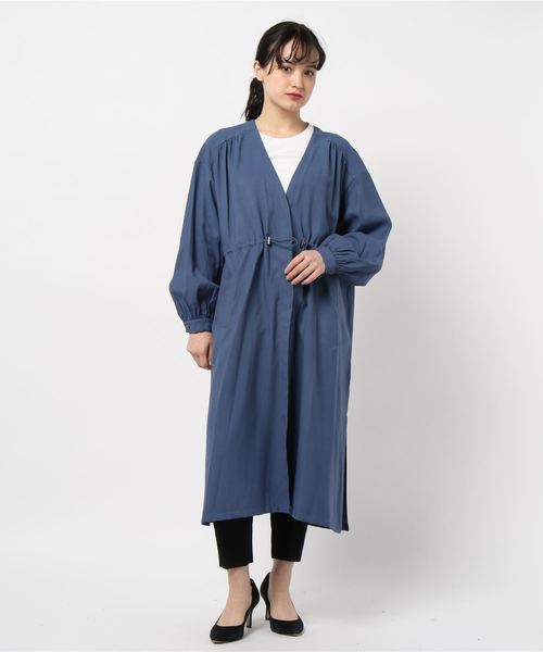 rps（アールピーエス）の「ウエストドロストガウンコート（その他アウター・レディース・ブルー/ベージュ/ライトカーキ・M）」の6枚目の写真