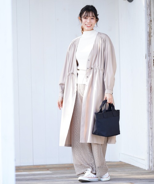 rps（アールピーエス）の「ウエストドロストガウンコート（その他アウター・レディース・ブルー/ベージュ/ライトカーキ・M）」の12枚目の写真