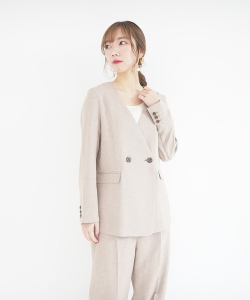 ソージュ　ストレッチファインノーカラージャケット ストレッチファインノーカラージャケット - SOÉJU online store｜上質