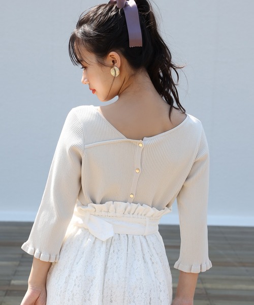 one after another NICE CLAUP(ワンアフターアナザーナイスクラップ)の「前後2wayアシンメトリーニット(ニット/セーター・レディース・アイボリー/ベージュ/ブルー/ピンク・FREE)」の11枚目の写真