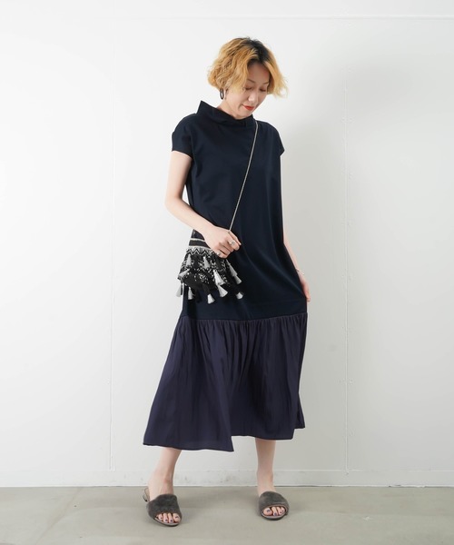 Luca ルカ レディラックルカ のファッション Luca Lady Luck Lc Lll ワンピース ドレス セール Luck Luca ルカ レディラックルカ のワンピース Lc Lll 衿デザインドッキングワンピース ワンピース 割引発見即納の