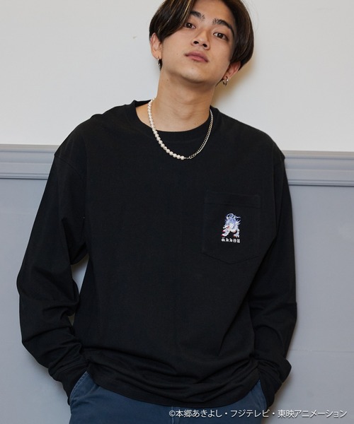 MONO-MART(モノマート)の「デジモンアドベンチャー: 別注 キャラ刺繍 ポケット付きオーバーサイズL/Sカットソー(Tシャツ/カットソー・メンズ・ホワイト/ブラック/ホワイト系その他/ブラック系その他/ベージュ系その他/グレイッシュベージュ・M/L)」の4枚目の写真