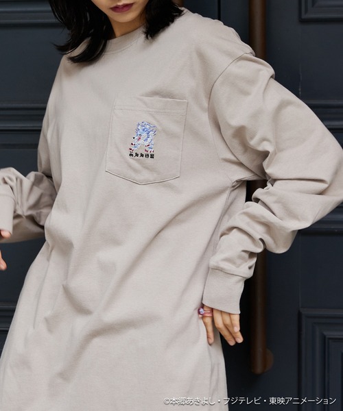 MONO-MART(モノマート)の「デジモンアドベンチャー: 別注 キャラ刺繍 ポケット付きオーバーサイズL/Sカットソー(Tシャツ/カットソー・メンズ・ホワイト/ブラック/ホワイト系その他/ブラック系その他/ベージュ系その他/グレイッシュベージュ・M/L)」の5枚目の写真