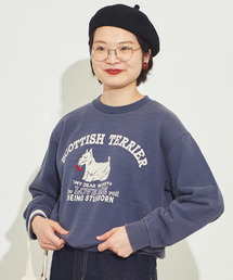 CHILD WOMAN | 裏毛SCOTTISH TERRIERプリントクループルオーバー(スウェット)