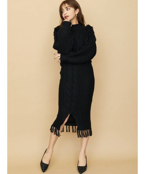 RESEXXY（リゼクシー）の「ケーブルニットスカート【セットアップ着用可能】（スカート・レディース・ブラック/ベージュ/ブラウン・FREE）」の11枚目の写真