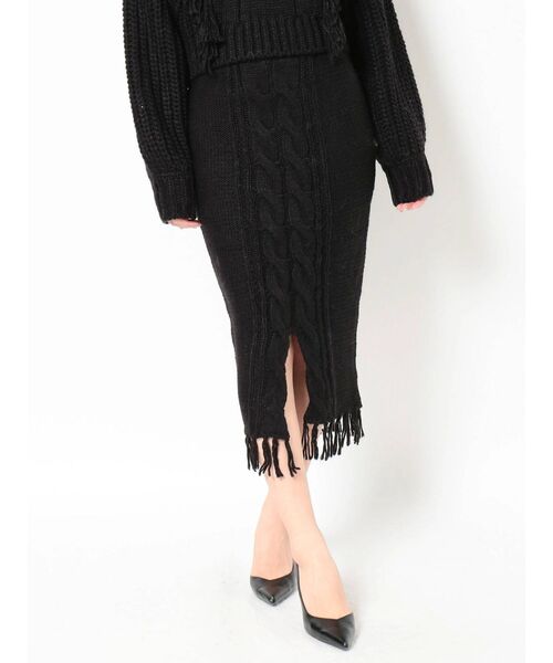 RESEXXY（リゼクシー）の「ケーブルニットスカート【セットアップ着用可能】（スカート・レディース・ブラック/ベージュ/ブラウン・FREE）」の22枚目の写真