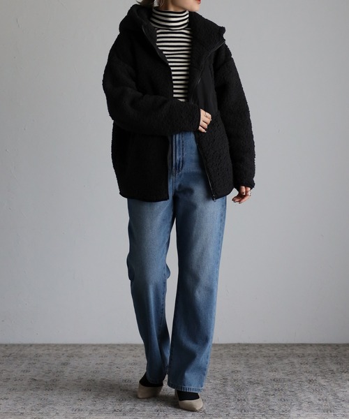 セール】【Fizz/フィズ】 フード付き ハイネック両面ボア