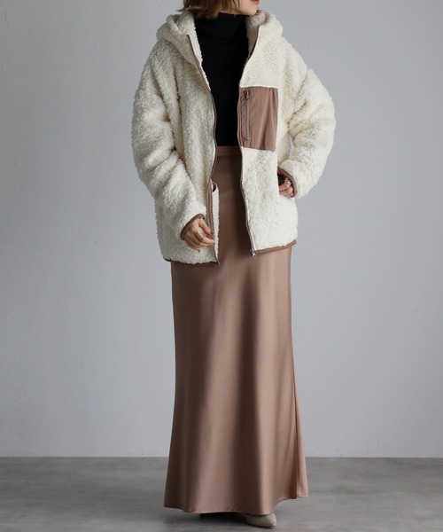 セール】【Fizz/フィズ】 フード付き ハイネック両面ボア