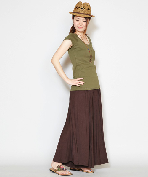 チャイハネ（チャイハネ）の「【チャイハネ】シンプルワイドパンツ（その他パンツ・レディース・ブラック/ブラウン/ターコイズブルー/カーキ/グリーン/ワイン/ネイビー・FREE）」の21枚目の写真