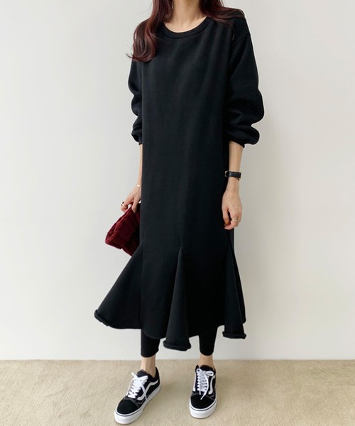 セール 裏起毛フレア裾スエットワンピース ロング ワンピース Smile Orchid スマイルオーキッド のファッション通販 Zozotown