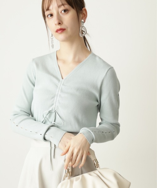 JILL STUART（ジルスチュアート）の「◆サスキアリブニット（ニット/セーター・レディース・パープル/グレー/ライトグリーン・FREE）」の3枚目の写真