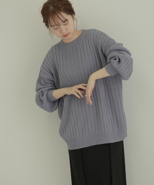 LAATO(ラート)の「OBAKE KNIT(ニット/セーター・レディース・チャコールグレー/ブルー・FREE)」の3枚目の写真