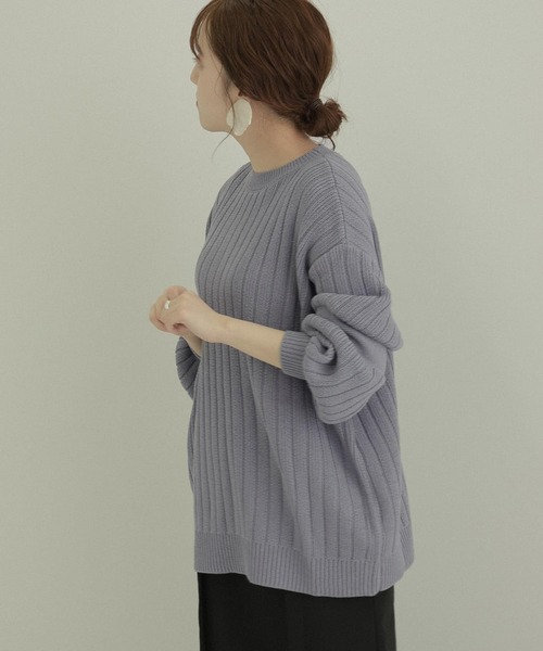 LAATO(ラート)の「OBAKE KNIT(ニット/セーター・レディース・チャコールグレー/ブルー・FREE)」の4枚目の写真