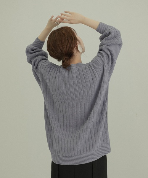 LAATO(ラート)の「OBAKE KNIT(ニット/セーター・レディース・チャコールグレー/ブルー・FREE)」の5枚目の写真