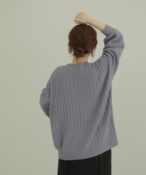 LAATO(ラート)の「OBAKE KNIT(ニット/セーター・レディース・チャコールグレー/ブルー・FREE)」の6枚目の写真