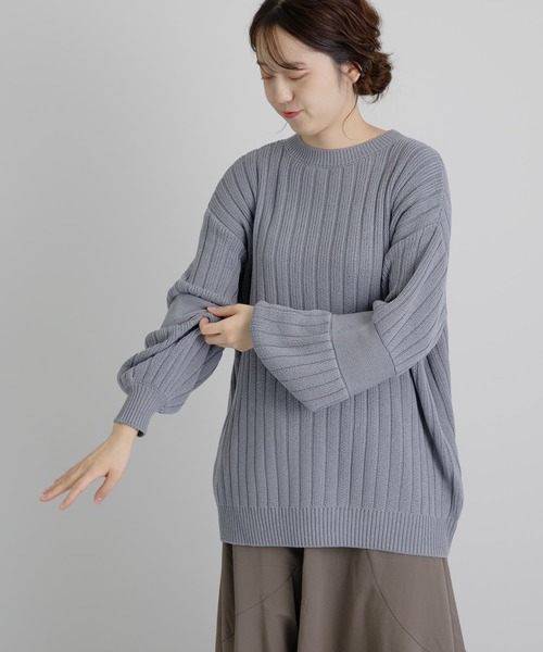 LAATO(ラート)の「OBAKE KNIT(ニット/セーター・レディース・チャコールグレー/ブルー・FREE)」の13枚目の写真