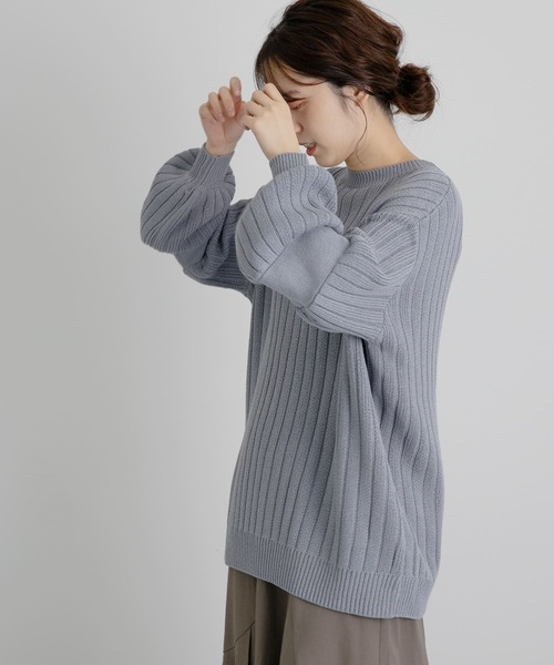 LAATO(ラート)の「OBAKE KNIT(ニット/セーター・レディース・チャコールグレー/ブルー・FREE)」の14枚目の写真