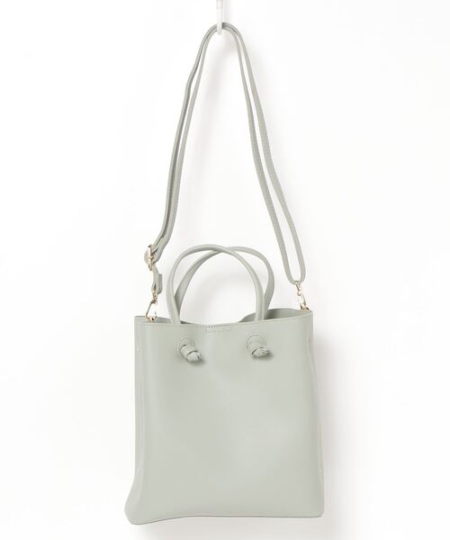 Per sist ence(パーシエンス)の「Per sist ence/パーシエンス ノットハンドル2WAYトート(トートバッグ・レディース・ブラック/グレー/ライトグリーン/ベージュ・FREE)」の4枚目の写真