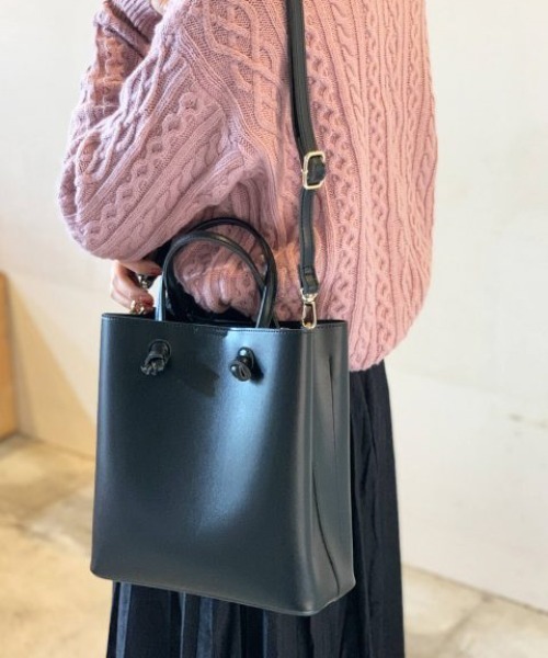 Per sist ence(パーシエンス)の「Per sist ence/パーシエンス ノットハンドル2WAYトート(トートバッグ・レディース・ブラック/グレー/ライトグリーン/ベージュ・FREE)」の1枚目の写真